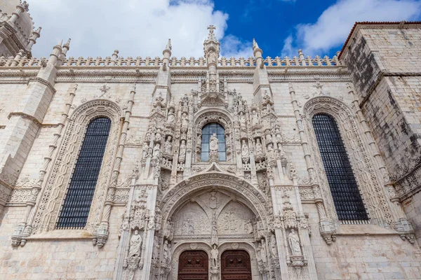 Fachada Del Portal Jerónimos Monasterio Jerónimos Ciudad Lisboa Capital Poartugal — Foto de Stock
