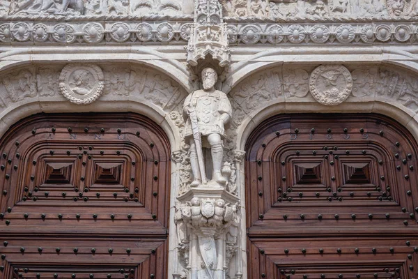 Statue Doors Jeronimos Hieronymites Monastery Lisbon City Capital Poartugal — Stock Photo, Image