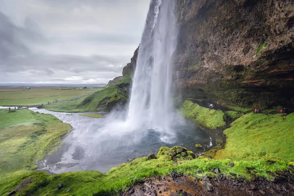 Sławny Naturalny Wodospad Seljalandsfoss Islandii — Zdjęcie stockowe