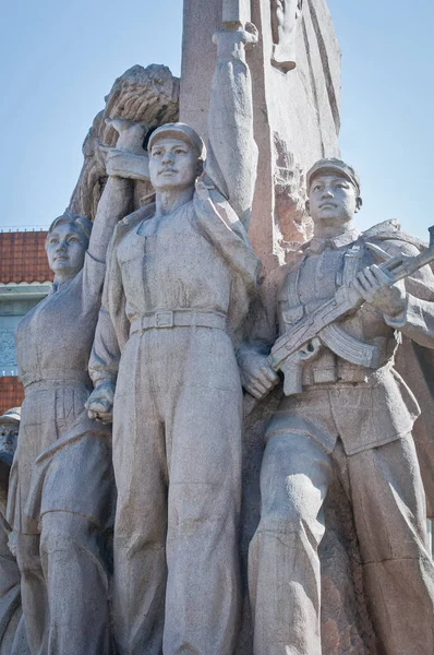 Details Van Het Monument Voor Mao Mausoleum Het Tiananmen Plein — Stockfoto