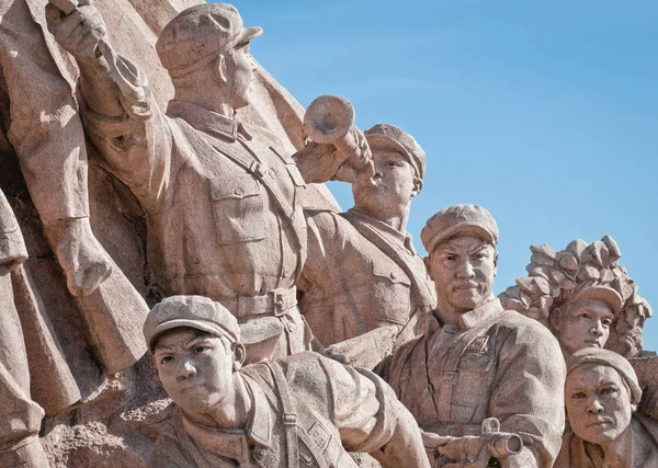 Opplysninger Monumentet Foran Mao Mausoleum Den Himmelske Freds Plass Beijing – stockfoto