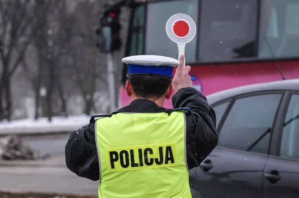 Policie ve Varšavě — Stock fotografie