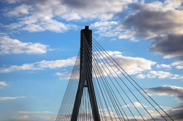 Puente de cable en Varsovia — Foto de Stock