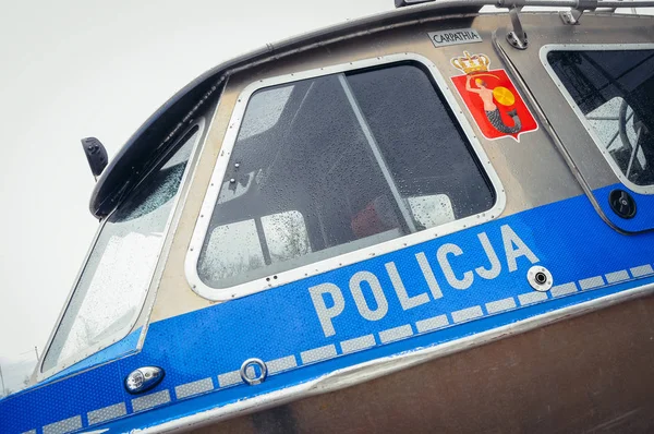 Police boat in Warsaw — Stock Photo, Image
