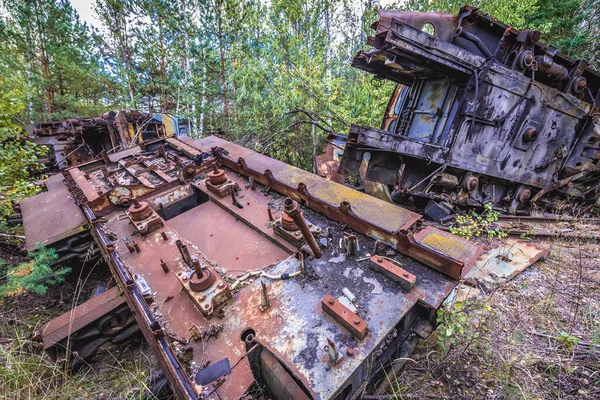 Старі поїзди в Чорнобильській зоні — стокове фото