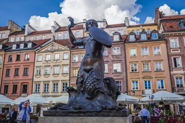 Estatua de sirena en Varsovia — Foto de Stock