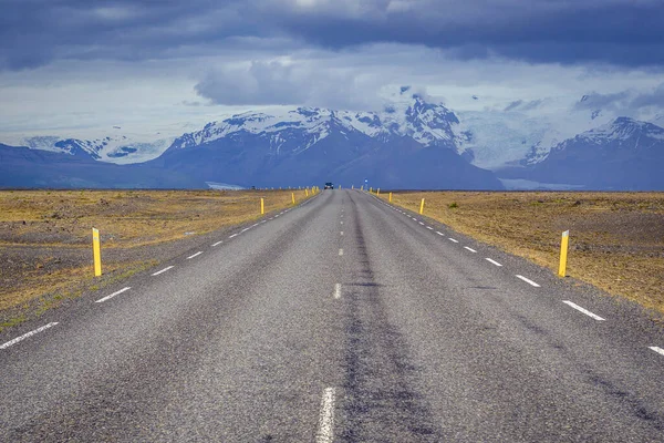 Llamada Ring Road Con Parque Nacional Skaftafell Fondo Región Oraefasveit —  Fotos de Stock