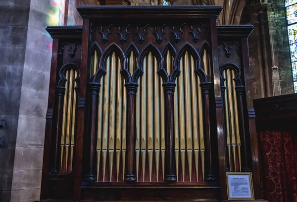 Varhany Skotské Biskupské Katedrále Marie Novém Městě Edinburghu Skotsko Velká — Stock fotografie