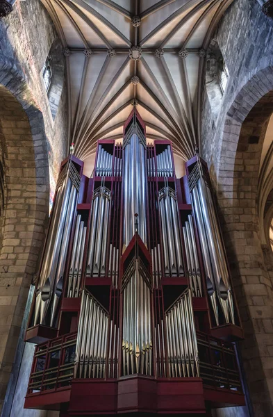 Varhany Vysokém Kirku Katedrála Gilese Starém Městě Edinburghu Skotsko Velká — Stock fotografie