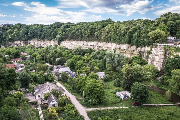 Kamianets Podilskyi Ucrania Junio 2017 Cañón Del Río Smotrych Visto — Foto de Stock