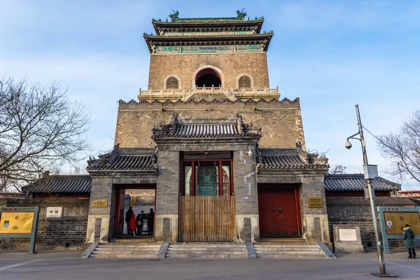 Peking Čína Února 2019 Pohled Exteriéru Zvonici Hlavním Městě Pekingu — Stock fotografie