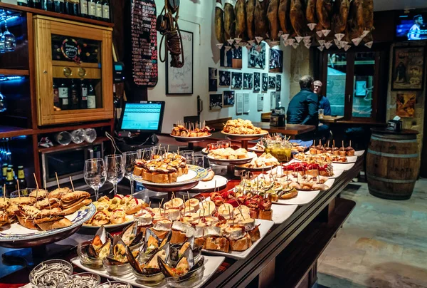 San Sebastian Spagna Gennaio 2019 Tapas Casa Alcalde Bar Nella — Foto Stock