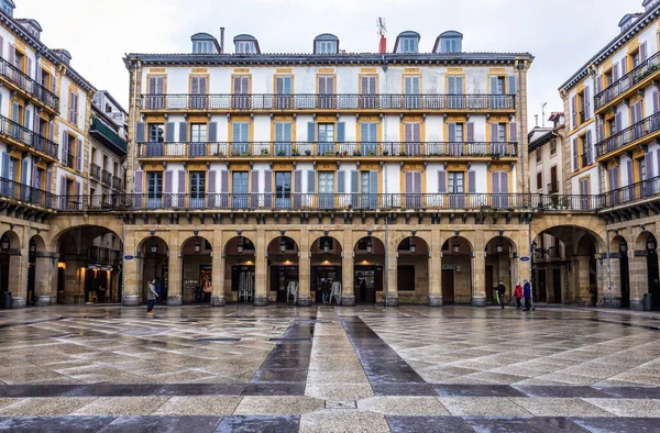 San Sebastián España Enero 2019 Edificios Plaza Constitución Ciudad Costera —  Fotos de Stock