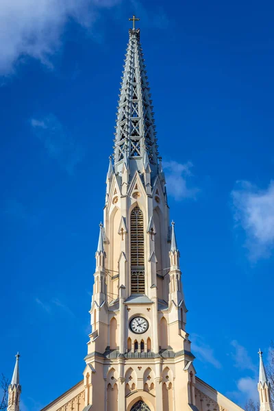 Tower Evangelical Reformed Parish Church Solidarnosci Avenue Warsaw Capital City — 图库照片