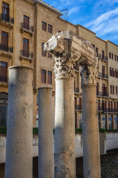 Ruins Historic Berytus Ancient Roman Remains Beirut Capital City Lebanon — стокове фото