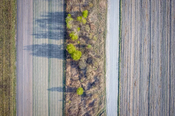 Drone View Fields Stary Konik Small Village Located Warsaw City — 스톡 사진