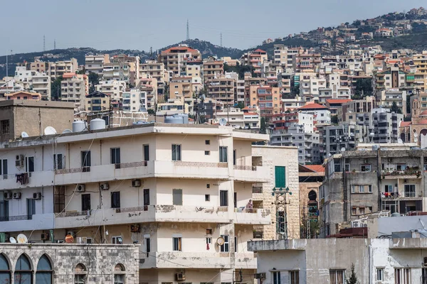 Vista Aérea Sobre Áreas Residenciais Byblos Líbano Uma Das Cidades — Fotografia de Stock