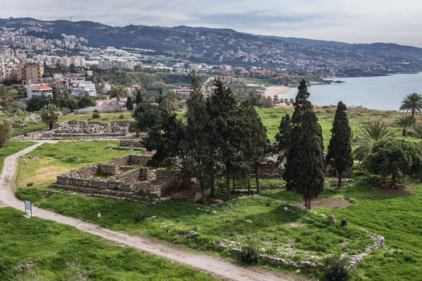 Antike Ruinen Neben Der Kreuzritterfestung Byblos Libanon Einer Der Ältesten — Stockfoto