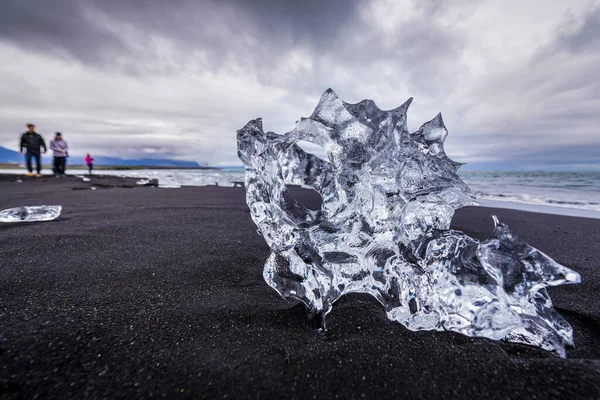 Východní Region Island Června 2018 Takzvaná Diamantová Pláž Úhledném Ledovcovém — Stock fotografie
