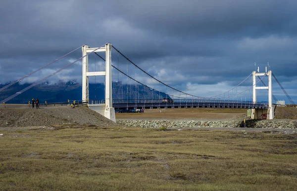 Região Leste Islândia Junho 2018 Ponte Sobre Lago Glacial Jokulsarlon — Fotografia de Stock