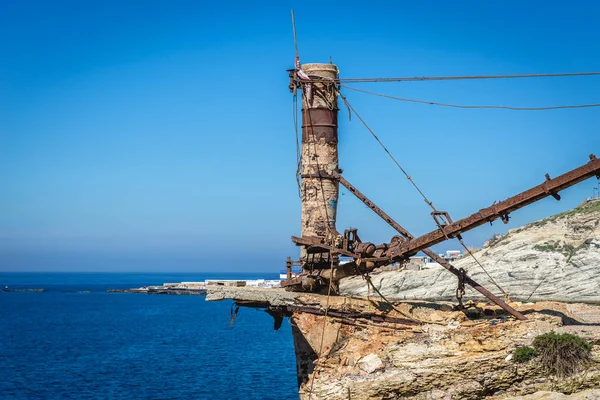 Vieille Grue Rouillée Sur Côte Méditerranéenne Beyrouth Capitale Liban Côté — Photo