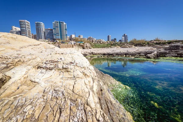 Modern Buildings Mediterranean Coast Beirut Capital City Lebanon View Area — Stock Photo, Image