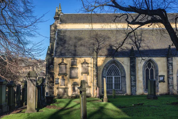 Greyfriars Kyrkogård Och Kyrka Gamla Stan Edinburgh Skottland Storbritannien — Stockfoto