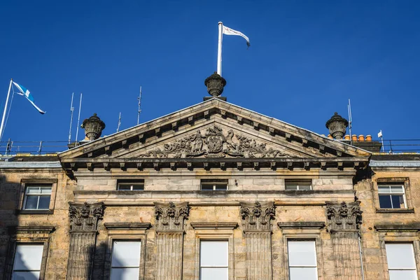 Közelkép City Chambers Épületéről Edinburgh Város Óvárosában Skóciában Angliában — Stock Fotó
