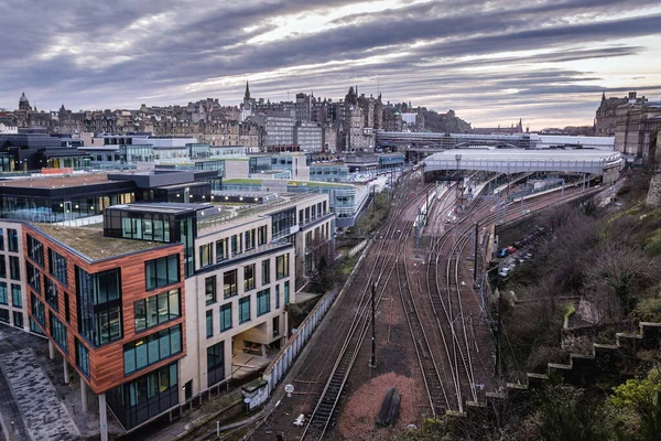 Blocos Escritórios Estação Waverley Cidade Edimburgo Escócia Reino Unido — Fotografia de Stock