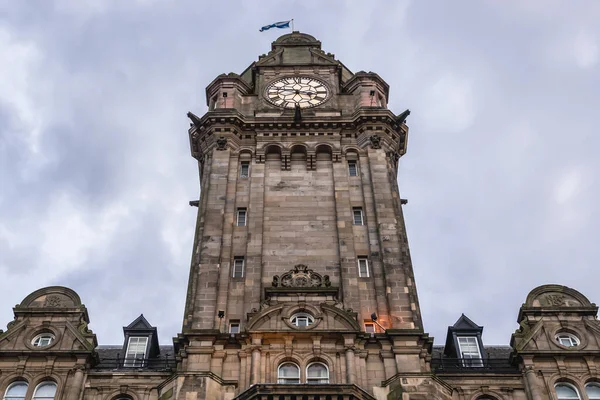 英国苏格兰爱丁堡Balmoral酒店钟楼 — 图库照片