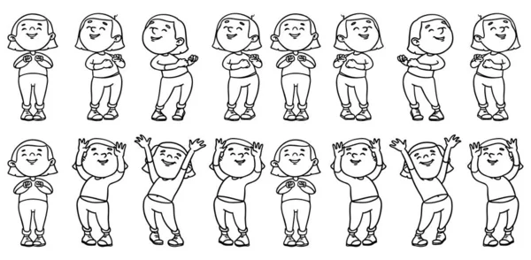 Coleção de ícones adolescentes dançantes. Animação sprite set frame loop. Dança. Música. Estilo de desenho animado plano. Design simples. Vetor —  Vetores de Stock