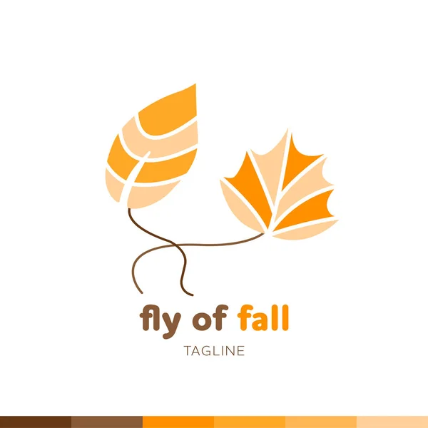秋の生態学のロゴのテンプレートのフライ — ストックベクタ