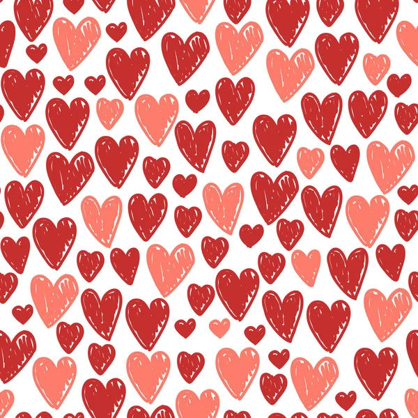 Corazones Patrón Romántico San Valentín Ilustración Vectorial Patrón Sin Costuras — Vector de stock