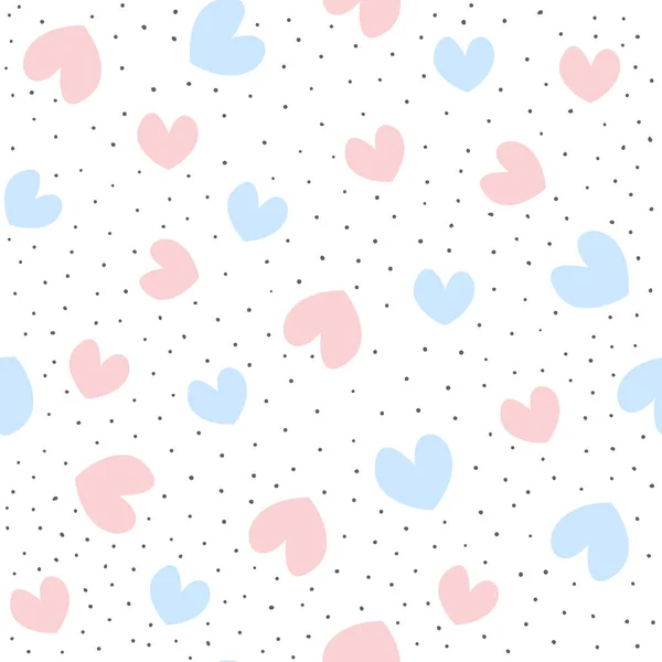 Corações Romântico Valentine Pattern Ilustração Vetorial Padrão Sem Costura Com —  Vetores de Stock