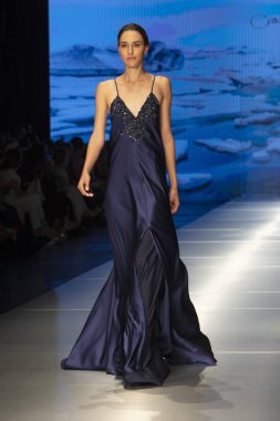 Manken Carolina Estefan moda Show Resort 2018 koleksiyonda Miami moda hafta 2017 Miami'de Buz Sarayı'nda 2 Haziran 218 üzerinde sırasında pist yürür