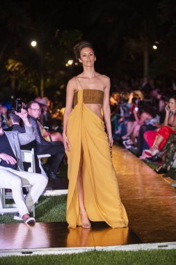 Manken Alexis Carballosa bahar yaz 2019 Fashion Show Miami Beach, Florida Miami Beach Botanik Bahçesi, 18th Ekim 2019 tarihinde sırasında pist yürür