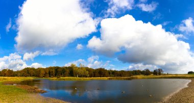 Dyrehave Park'ta güzel göl