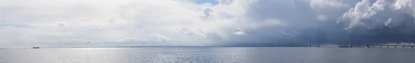 Grote Belt Brug Stormachtige Wolken Denemarken — Stockfoto