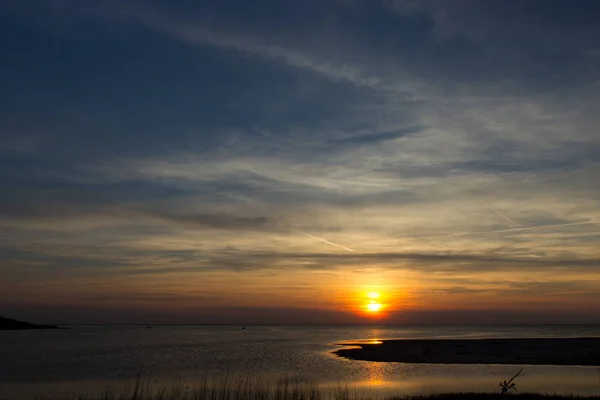 Solnedgång Över Nordsjön Norra Jylland — Stockfoto