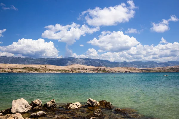 Вид Пляж Светой Дух Острове Паг Хорватия — стоковое фото