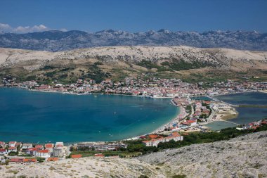 Pag, Hırvatistan'ın şehrin görünümü