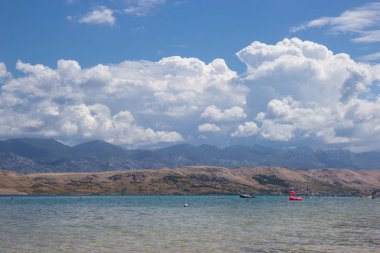 Svetioy yaa plaj üzerinde Pag Island, Hırvatistan