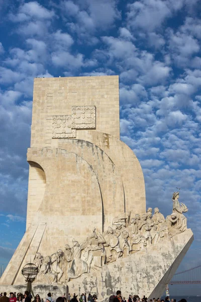 Памятник Открытиям Падрао Дус Декобриментос Через Реку Тагус Квартале Белем — стоковое фото