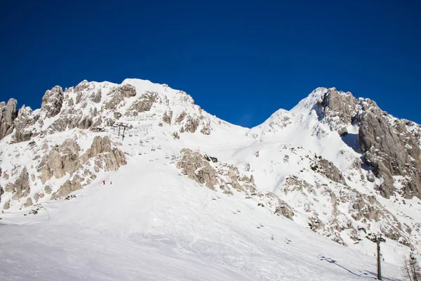 Widok Nassfele Ośrodka Narciarskiego Alpy Austriackie — Zdjęcie stockowe