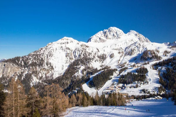 Weergave Van Nassfele Ski Oord Oostenrijkse Alpen — Stockfoto