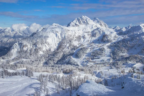 Visa Nassfele Skidorten Österrikiska Alperna — Stockfoto