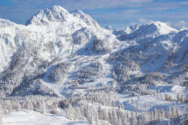 Visa Nassfele Skidorten Österrikiska Alperna — Stockfoto