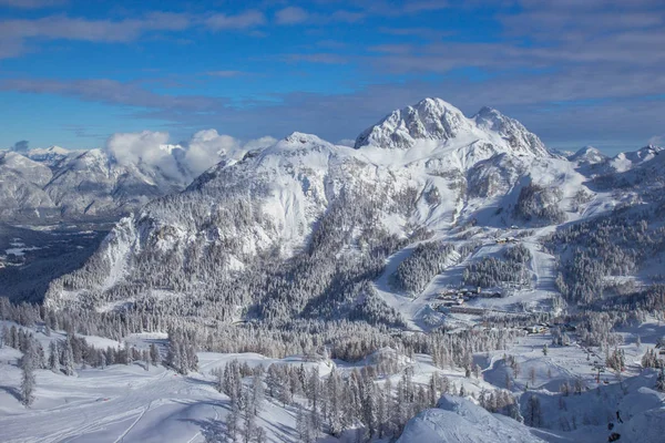 Weergave Van Nassfele Ski Oord Oostenrijkse Alpen — Stockfoto