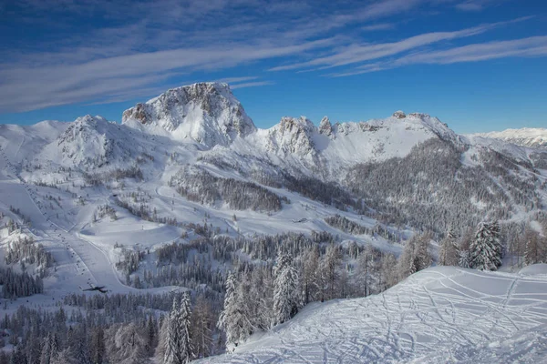 Visa Nassfele Skidorten Österrikiska Alperna — Stockfoto