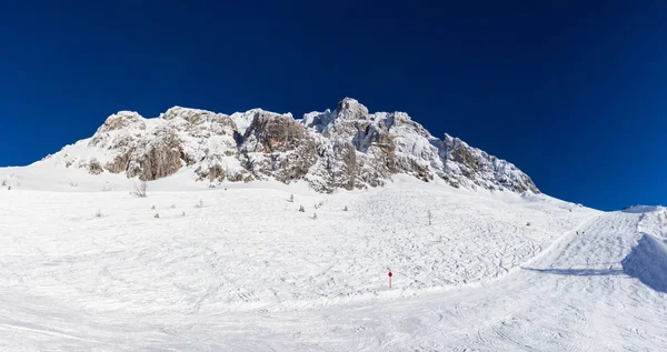 奥地利阿尔卑斯山纳斯费莱滑雪场的景色 — 图库照片